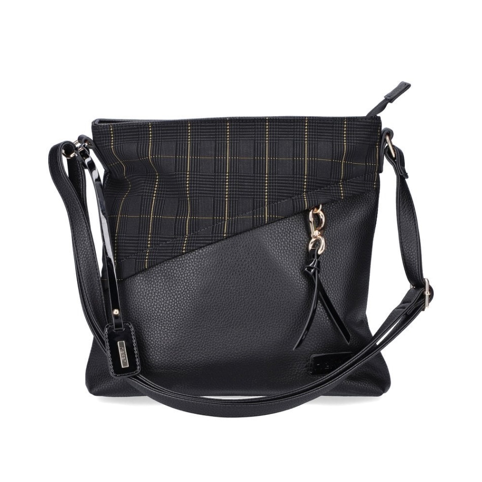 Black Rieker H1040-00 Women Black Zipper Bag
