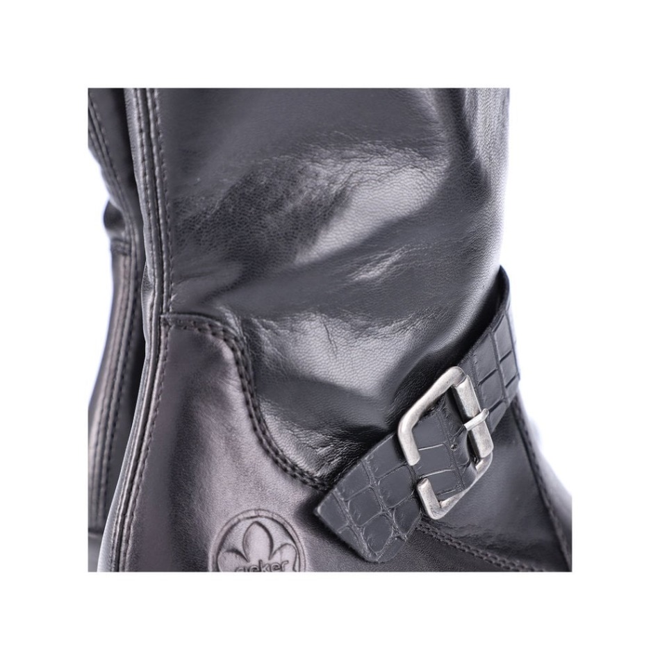 Black Rieker Y2090 Women Knee Length Boots