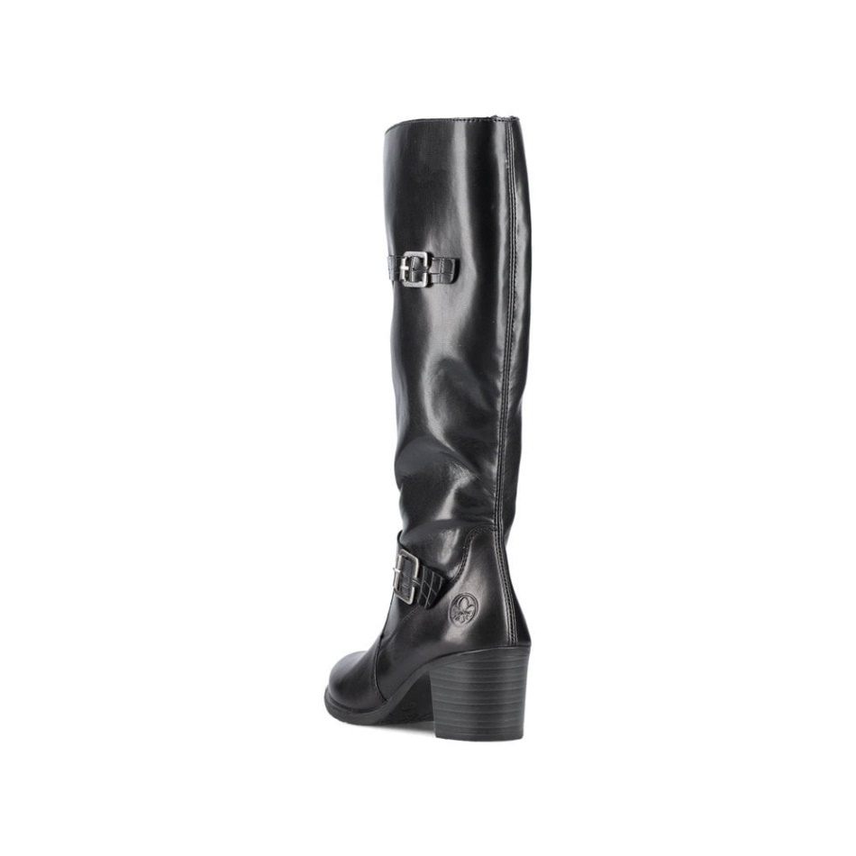 Black Rieker Y2090 Women Knee Length Boots