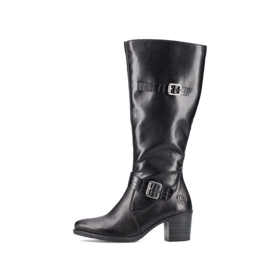 Black Rieker Y2090 Women Knee Length Boots