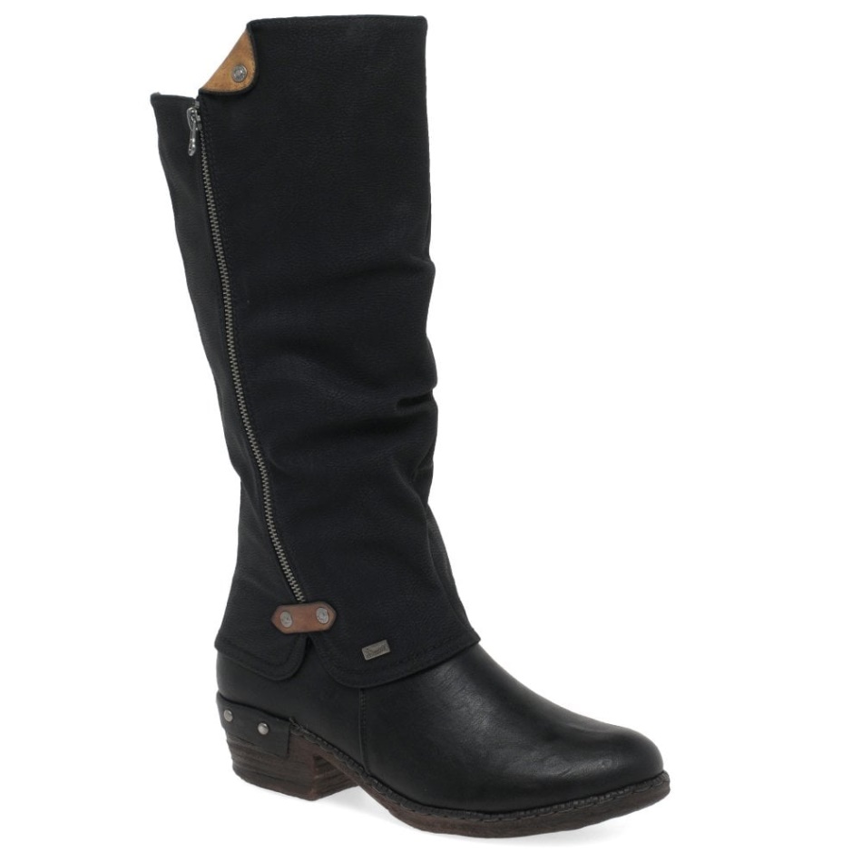 Black Rieker Sierra Womens Long Boots