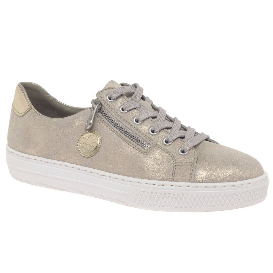 Gold Rieker Delight Womens Casual Lace Up Shoes