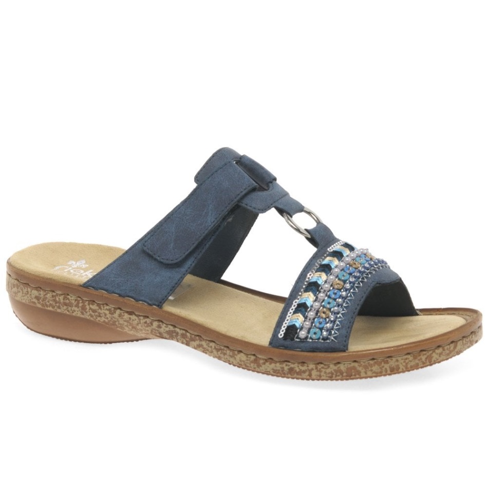 Navy Rieker Morelia Womens Sequin Sandals