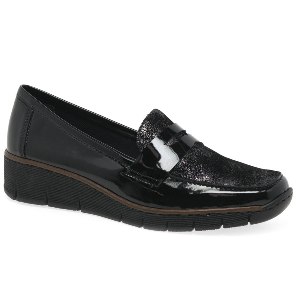 Glisten Womens Casual Shoes Black Rieker